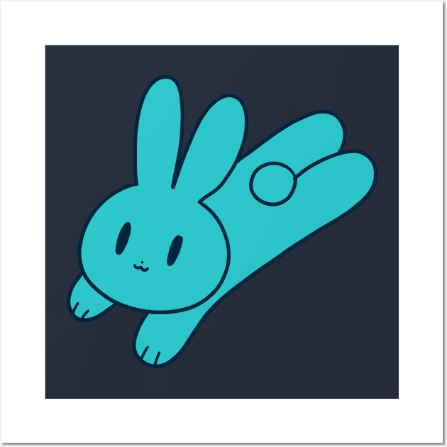 Blue Bunny Wall Art by saradaboru